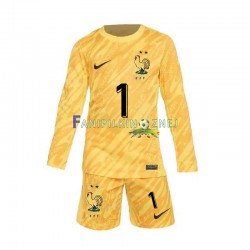 Koszulka Reprezentacji Francji Hugo Lloris 1 Bramkarska ME 2024 Domowa Długie Rękawy ,Dziecięca