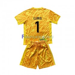 Koszulka Reprezentacji Francji Hugo Lloris 1 Bramkarska ME 2024 Domowa Krótkie Rękawy ,Dziecięca