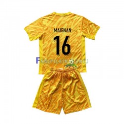 Koszulka Reprezentacji Francji Mike Maignan 16 Bramkarska ME 2024 Domowa Krótkie Rękawy ,Dziecięca