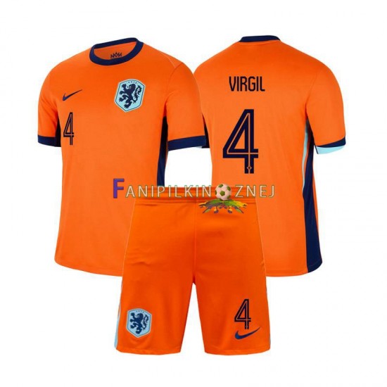 Koszulka Reprezentacji Holandii Virgil van Dijk 4 ME 2024 Domowa Krótkie Rękawy ,Dziecięca Koszulka Reprezentacji Holandii Virgil van Dijk 4 ME 2024 Domowa Krótkie Rękawy ,Dziecięca