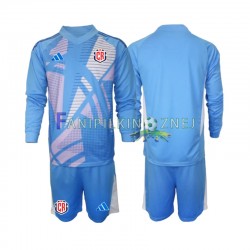 Koszulka Reprezentacji Kostaryki Niebieski Bramkarska 2024 Domowa Długie Rękawy ,Dziecięca