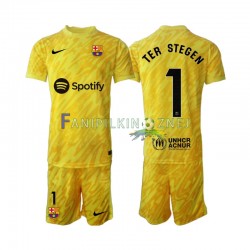 Koszulka FC Barcelona Ter Stegen 1 Bramkarska 2024-2025 Wyjazdowa Krótkie Rękawy ,Dziecięca