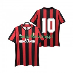 Koszulka AC Milan 10 1988 1989 Retro Domowa Krótkie Rękawy ,Męska