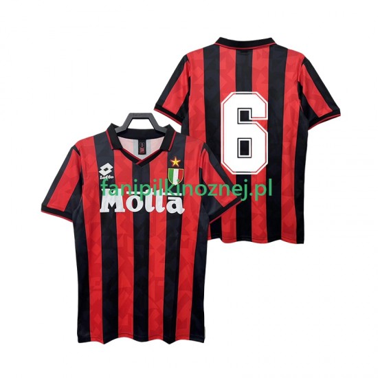 Koszulka AC Milan 6 1993 Retro 1994 Domowa Krótkie Rękawy ,Męska