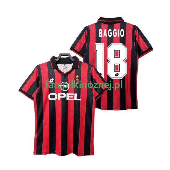 Koszulka AC Milan BAGGIO 18 1995 1996 Retro Domowa Krótkie Rękawy ,Męska