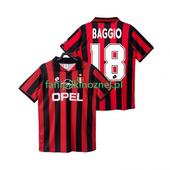 Koszulka AC Milan BAGGIO 18 1996 1997 Retro Domowa Krótkie Rękawy ,Męska