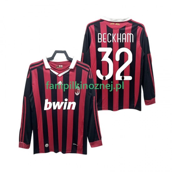 Koszulka AC Milan BECKHAM 32 2009 Retro 2010 Domowa Długie Rękawy ,Męska