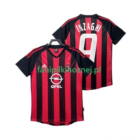 Koszulka AC Milan INZAGHI 9 2003 Retro 2002 Domowa Krótkie Rękawy ,Męska