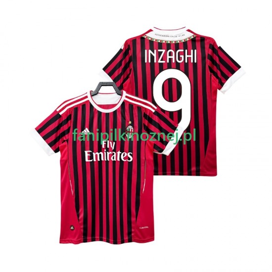 Koszulka AC Milan INZAGHI 9 2012 Retro 2011 Domowa Krótkie Rękawy ,Męska