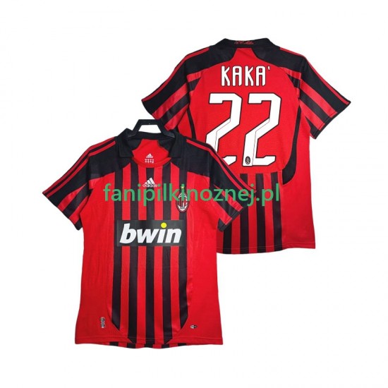 Koszulka AC Milan KAKA 22 2007 Retro 2008 Domowa Krótkie Rękawy ,Męska