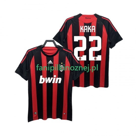 Koszulka AC Milan KAKA 22 2009 Retro 2008 Domowa Krótkie Rękawy ,Męska