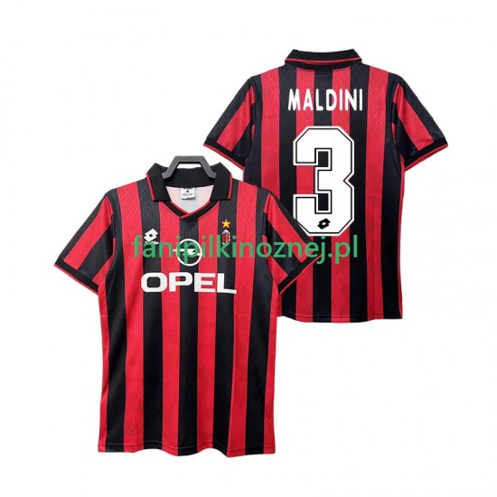 Koszulka AC Milan MALDINI 3 1995 1996 Retro Domowa Krótkie Rękawy ,Męska