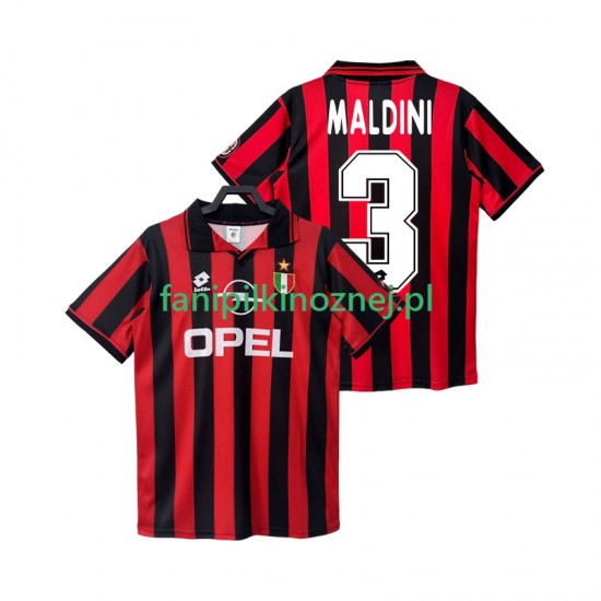 Koszulka AC Milan MALDINI 3 1996 1997 Retro Domowa Krótkie Rękawy ,Męska