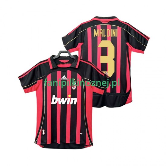 Koszulka AC Milan MALDINI 3 2007 Retro 2006 Domowa Krótkie Rękawy ,Męska