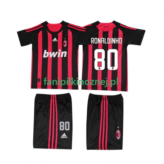Koszulka AC Milan RONALDINHO 80 2009 Retro 2008 Domowa Krótkie Rękawy ,Dziecięca