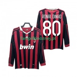 Koszulka AC Milan RONALDINHO 80 2009 Retro 2010 Domowa Długie Rękawy ,Męska
