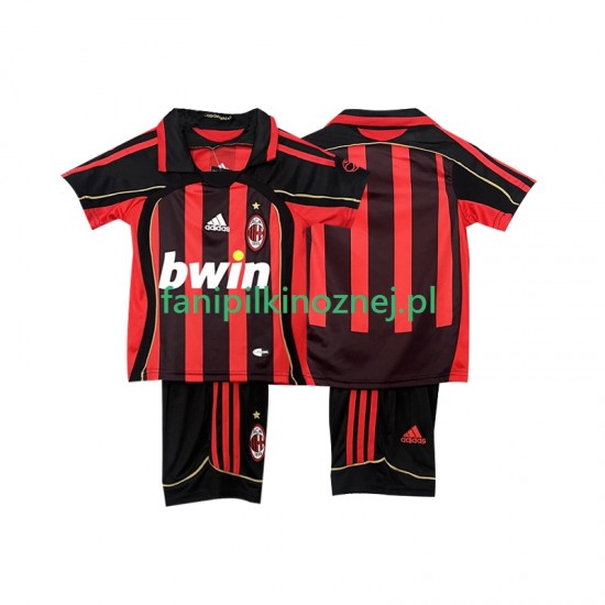 Koszulka AC Milan 2007 Retro 2006 Domowa Krótkie Rękawy ,Dziecięca