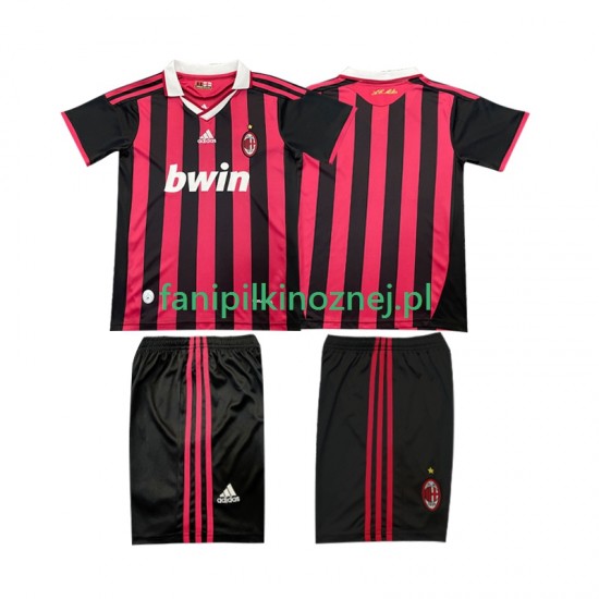 Koszulka AC Milan 2009 Retro 2010 Domowa Krótkie Rękawy ,Dziecięca