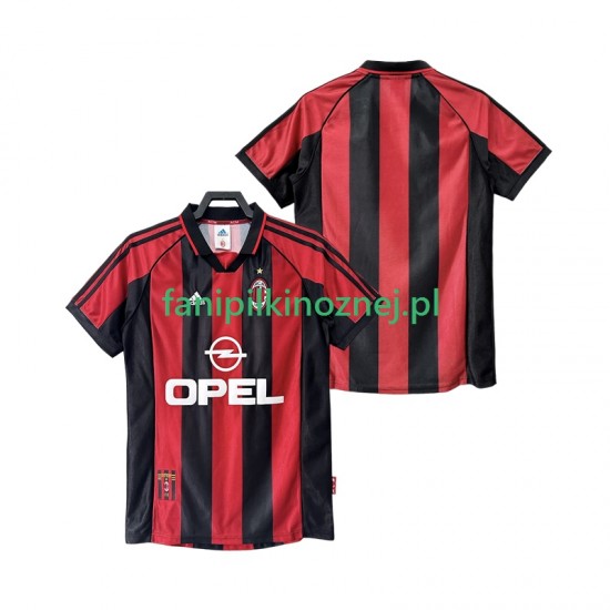 Koszulka AC Milan Retro 1998 1999 Domowa Krótkie Rękawy ,Męska