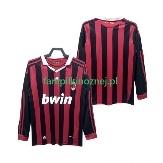 Koszulka AC Milan 2009 Retro 2010 Domowa Długie Rękawy ,Męska