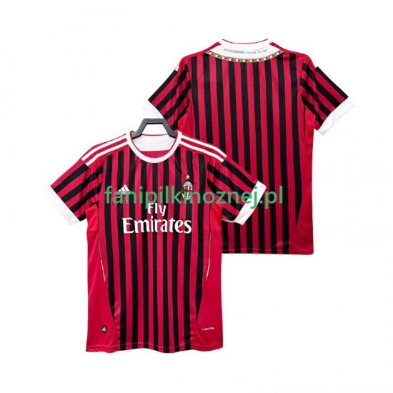 Koszulka AC Milan 2012 Retro 2011 Domowa Krótkie Rękawy ,Męska