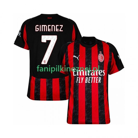 Koszulka AC Milan Santiago Gimenez 7 2025-2026 Domowa Krótkie Rękawy ,Męska