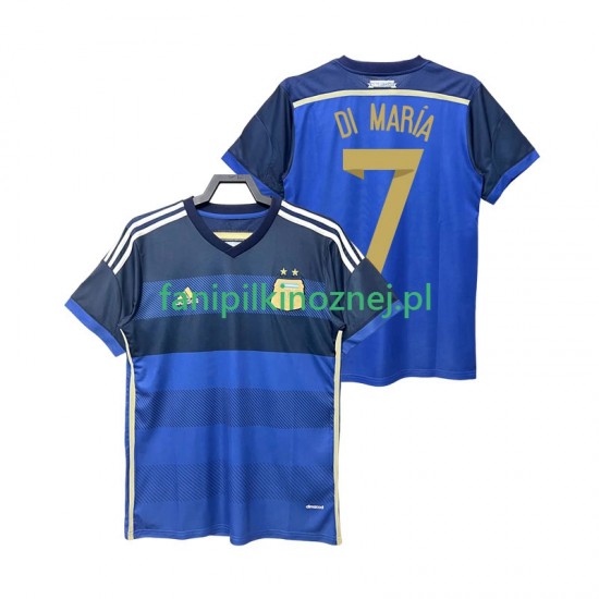 Koszulka Reprezentacji Argentyny DI MARIA 7 2014 Retro Wyjazdowa Krótkie Rękawy ,Męska