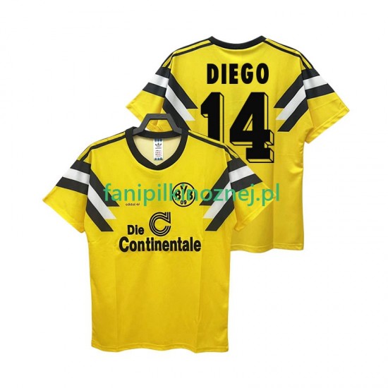 Koszulka Borussia Dortmund DIEGO 14 DFB-POKAL 1989 Retro Domowa Krótkie Rękawy ,Męska