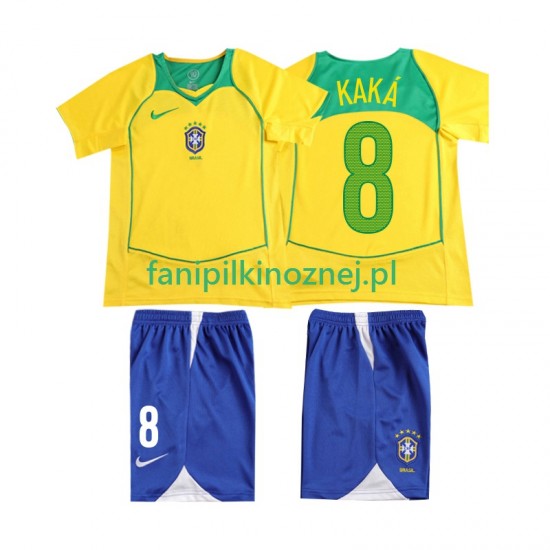 Koszulka Reprezentacji Brazylii KAKA 8 Retro 2004 Domowa Krótkie Rękawy ,Dziecięca