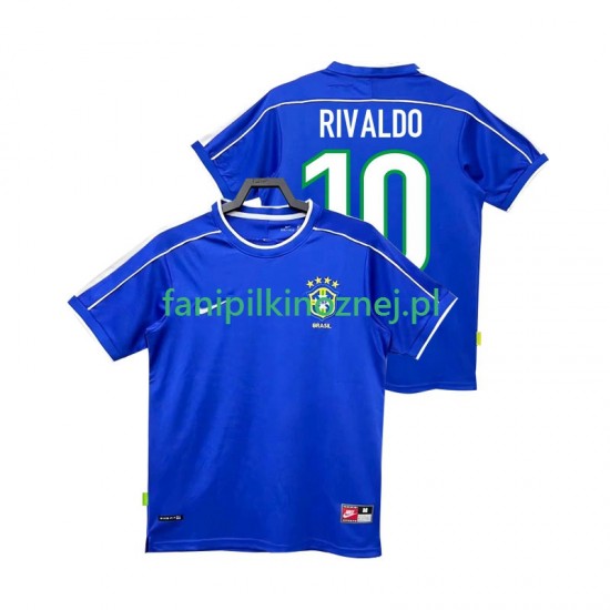 Koszulka Reprezentacji Brazylii RIVALDO 10 Retro 1998 Wyjazdowa Krótkie Rękawy ,Męska