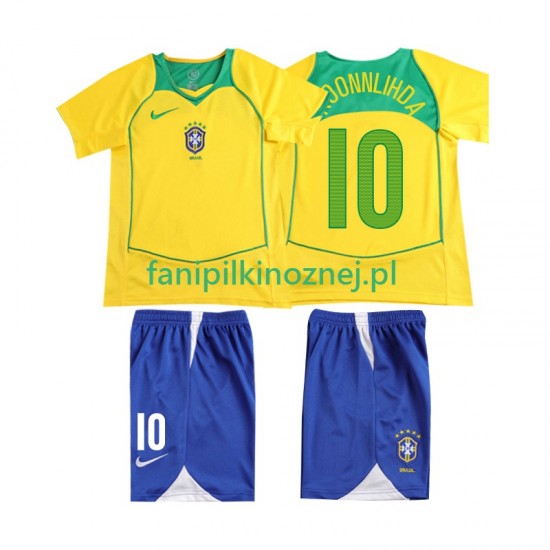 Koszulka Reprezentacji Brazylii RONALOINHO 10 Retro 2004 Domowa Krótkie Rękawy ,Dziecięca