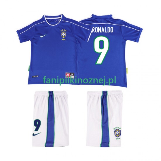 Koszulka Reprezentacji Brazylii Ronaldo 9 Retro 1998 Wyjazdowa Krótkie Rękawy ,Dziecięca