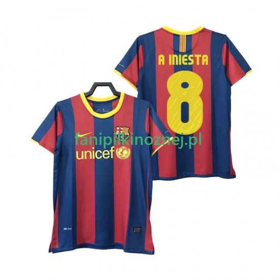 Koszulka FC Barcelona A INIESTA 8 Retro 2011 2010 Domowa Krótkie Rękawy ,Męska
