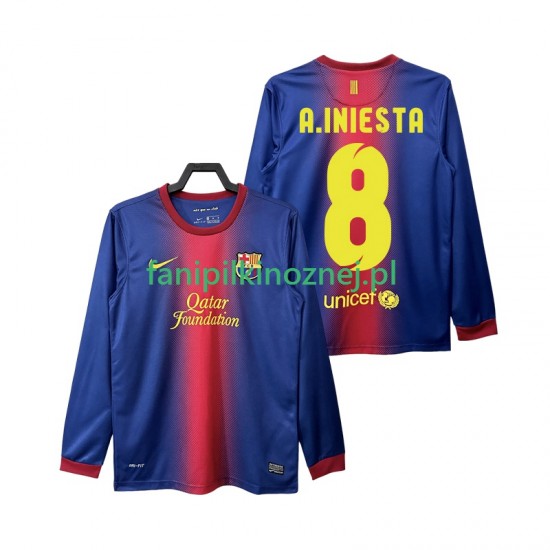 Koszulka FC Barcelona A INIESTA 8 2012 2013 Retro Domowa Długie Rękawy ,Męska