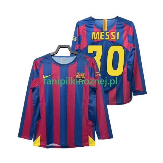 Koszulka FC Barcelona Lionel Messi 30 Champions League 2005 Retro 2006 Domowa Długie Rękawy ,Męska