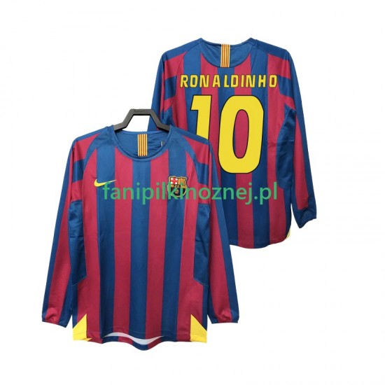 Koszulka FC Barcelona RONALDINHO 10 2005 Retro 2006 Domowa Długie Rękawy ,Męska