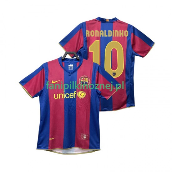 Koszulka FC Barcelona RONALDINHO 10 2007 Retro 2008 Domowa Krótkie Rękawy ,Męska
