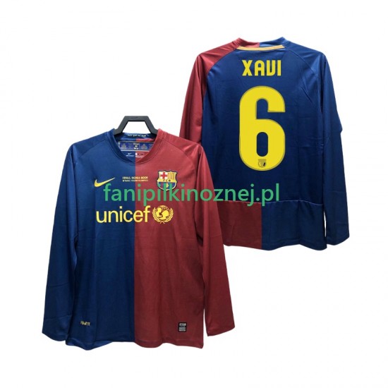 Koszulka FC Barcelona XAVI 6 Champions League 2009 Retro 2008 Domowa Długie Rękawy ,Męska