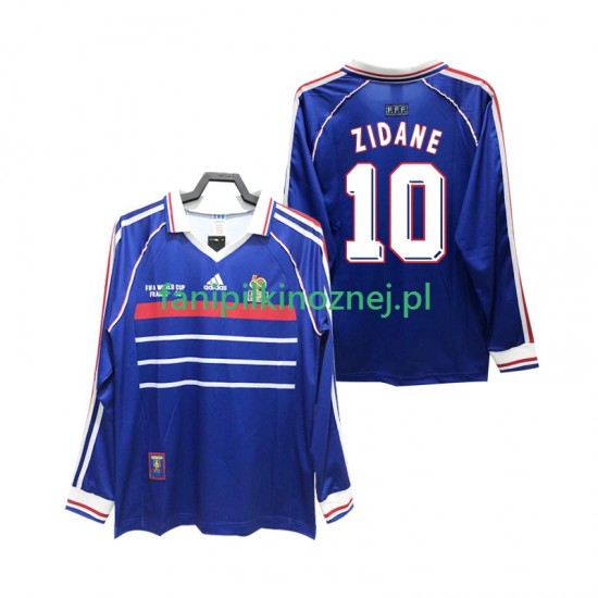 Koszulka Reprezentacji Francji ZIDANE 10 Retro 1998 Domowa Długie Rękawy ,Męska