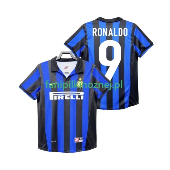 Koszulka Inter Mediolan Roanldo 9 Retro 1998 1999 Domowa Krótkie Rękawy ,Męska