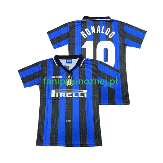 Koszulka Inter Mediolan Ronaldo 10 1997 Retro 1998 Domowa Krótkie Rękawy ,Męska