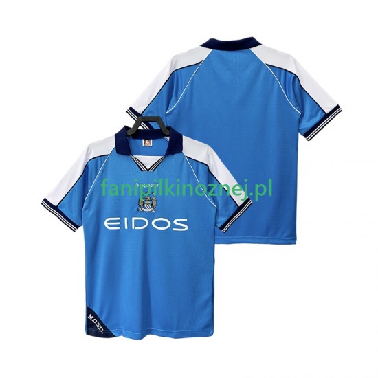 Koszulka Manchester City 2001 Retro 1999 Domowa Krótkie Rękawy ,Męska