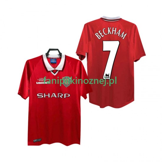 Koszulka Manchester United BECKHAM 7 2000 Retro 1999 Domowa Krótkie Rękawy ,Męska