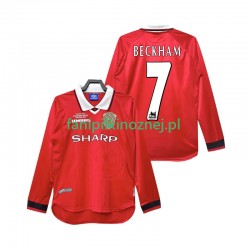 Koszulka Manchester United Beckham 7 2000 Retro 1999 Domowa Długie Rękawy ,Męska