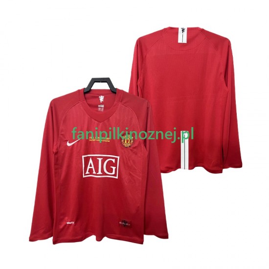 Koszulka Manchester United Champions League 2007 Retro 2008 Domowa Długie Rękawy ,Męska