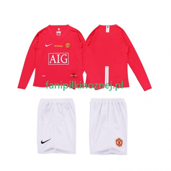 Koszulka Manchester United Premier League 2009 Retro 2008 Domowa Długie Rękawy ,Dziecięca