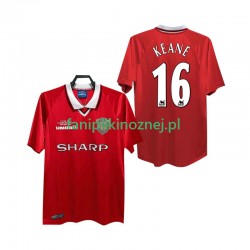 Koszulka Manchester United Keane 16 2000 Retro 1999 Domowa Krótkie Rękawy ,Męska
