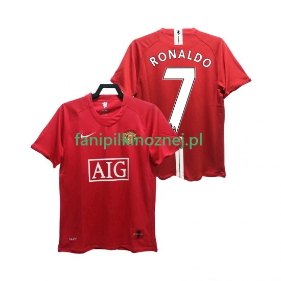Koszulka Manchester United RONALDO 7 Premier League 2007 Retro 2008 Domowa Krótkie Rękawy ,Męska