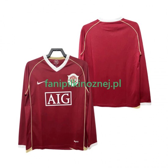 Koszulka Manchester United 2007 Retro 2006 Domowa Długie Rękawy ,Męska