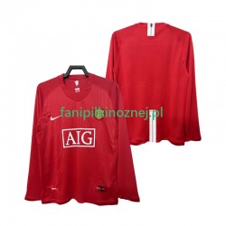 Koszulka Manchester United 2007 Retro 2008 Domowa Długie Rękawy ,Męska